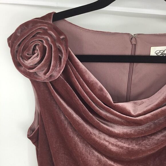 Eliza J Pink Velvet Cowl Neck Sheath Dress - Picture 5 of 7